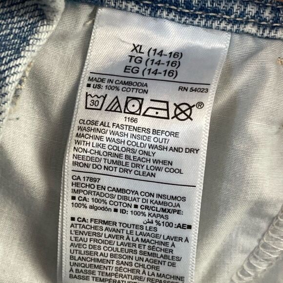 NWOT Adorable Girls Denim Old Navy Denim Overall Dress Size XL - Picture 4 of 5